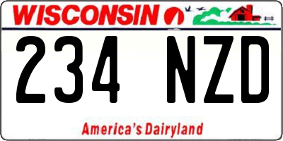 WI license plate 234NZD