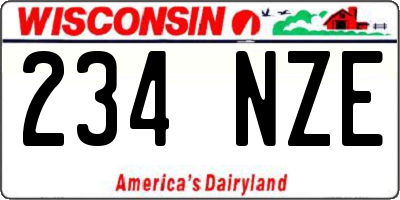WI license plate 234NZE