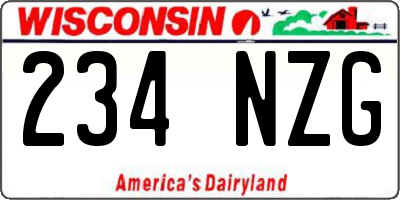 WI license plate 234NZG