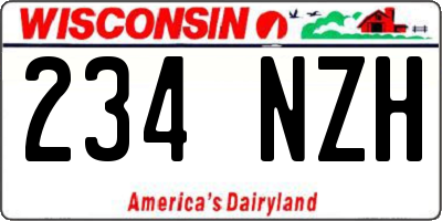 WI license plate 234NZH