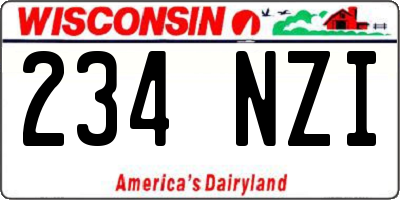 WI license plate 234NZI