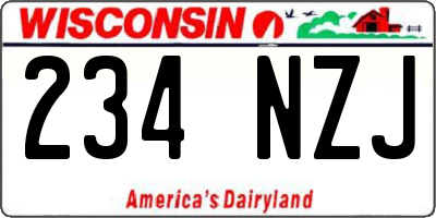 WI license plate 234NZJ