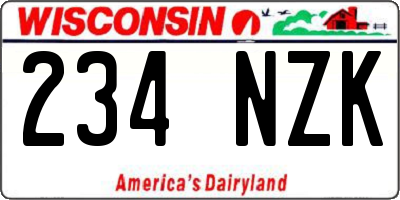 WI license plate 234NZK