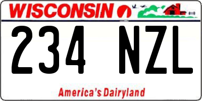 WI license plate 234NZL