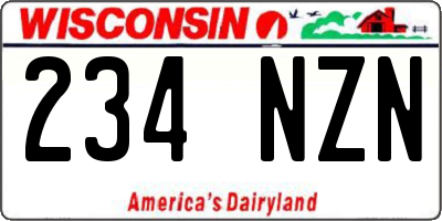 WI license plate 234NZN