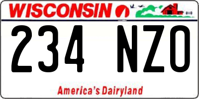 WI license plate 234NZO