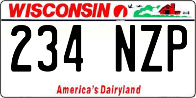WI license plate 234NZP