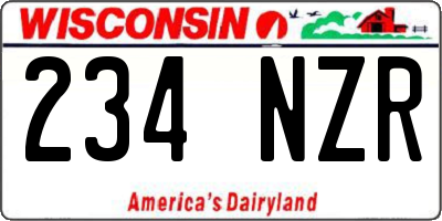 WI license plate 234NZR