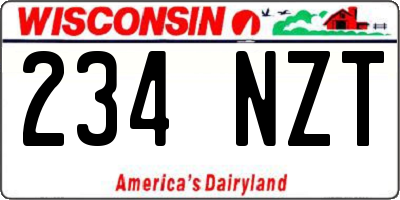 WI license plate 234NZT