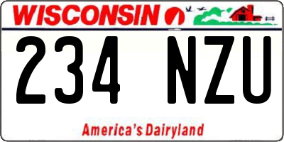 WI license plate 234NZU