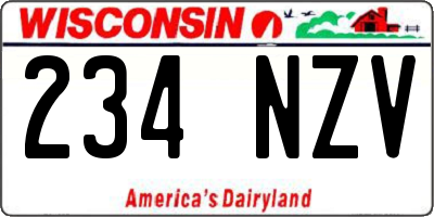 WI license plate 234NZV