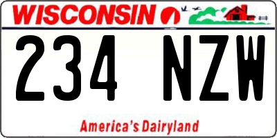 WI license plate 234NZW