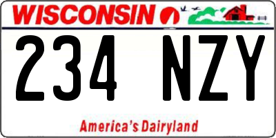 WI license plate 234NZY