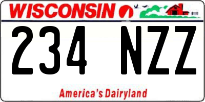 WI license plate 234NZZ