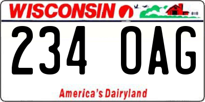 WI license plate 234OAG