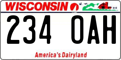 WI license plate 234OAH