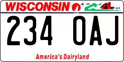WI license plate 234OAJ
