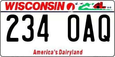 WI license plate 234OAQ