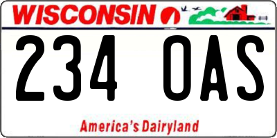 WI license plate 234OAS
