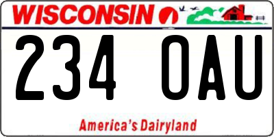 WI license plate 234OAU