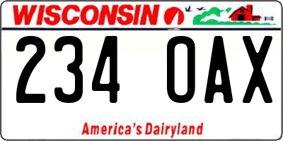 WI license plate 234OAX