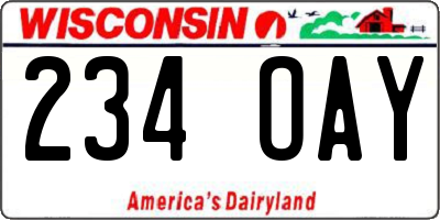 WI license plate 234OAY