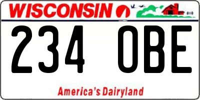 WI license plate 234OBE