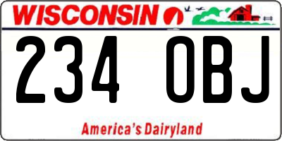 WI license plate 234OBJ