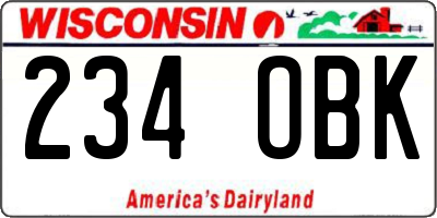 WI license plate 234OBK