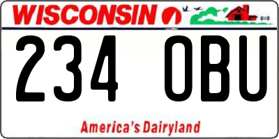 WI license plate 234OBU