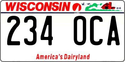 WI license plate 234OCA