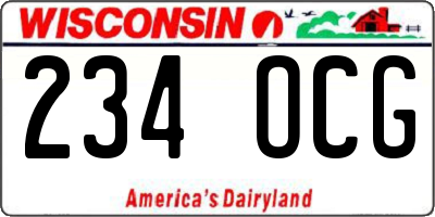 WI license plate 234OCG