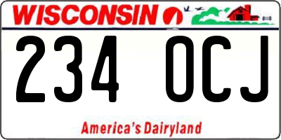 WI license plate 234OCJ