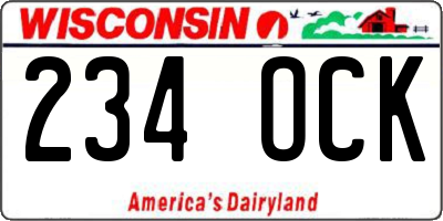 WI license plate 234OCK