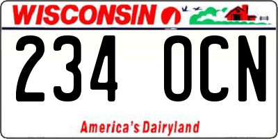 WI license plate 234OCN