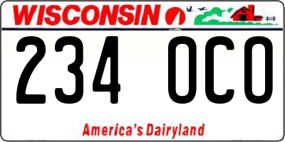 WI license plate 234OCO