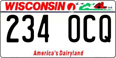 WI license plate 234OCQ