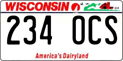 WI license plate 234OCS