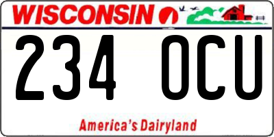 WI license plate 234OCU