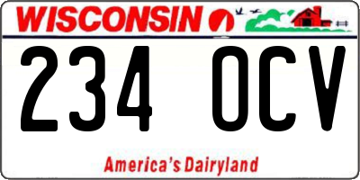 WI license plate 234OCV