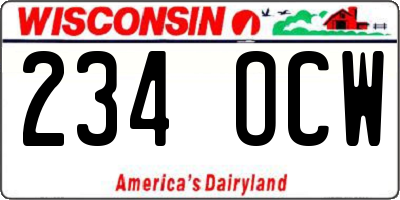 WI license plate 234OCW