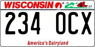 WI license plate 234OCX