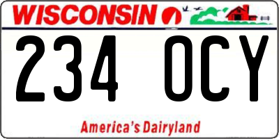 WI license plate 234OCY