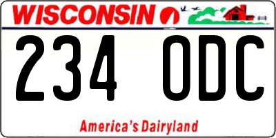 WI license plate 234ODC