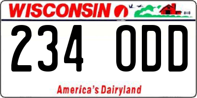 WI license plate 234ODD