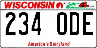 WI license plate 234ODE