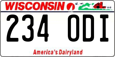 WI license plate 234ODI
