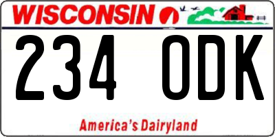 WI license plate 234ODK