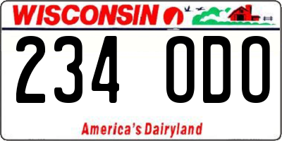 WI license plate 234ODO