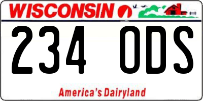 WI license plate 234ODS